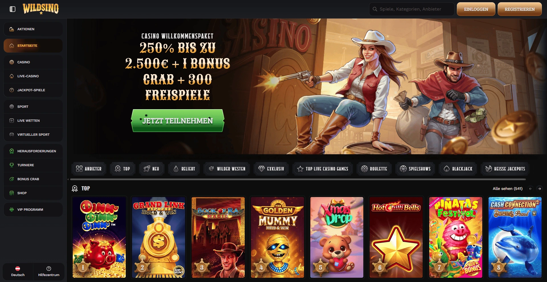 Wildsino – Extrem-Gaming in der Ära des Wilden Westens